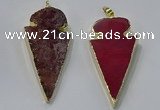 NGP3052 25*50mm - 28*55mm arrowhead agate pendants wholesale