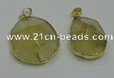 NGP3063 25*35mm – 35*45mm freeform lemon quartz pendants