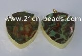 NGP3068 35*40mm – 40*45mm arrowhead ocean agate pendants