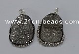 NGP3096 25*35mm – 30*40mm freeform druzy agate pendants