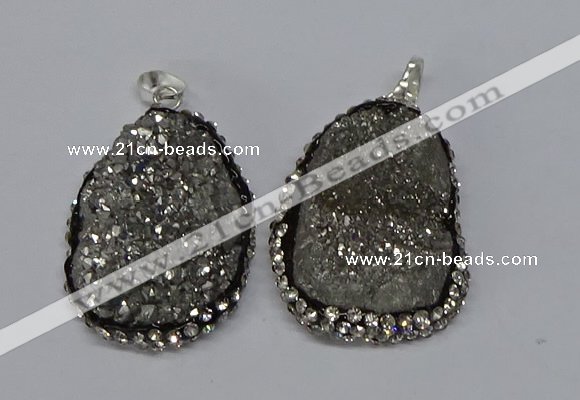 NGP3096 25*35mm – 30*40mm freeform druzy agate pendants