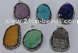 NGP3097 25*35mm – 30*40mm freeform druzy agate pendants