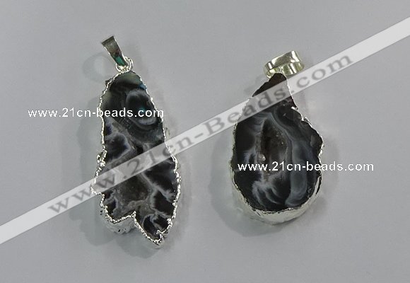 NGP3099 25*40mm - 30*50mm freeform druzy agate gemstone pendants