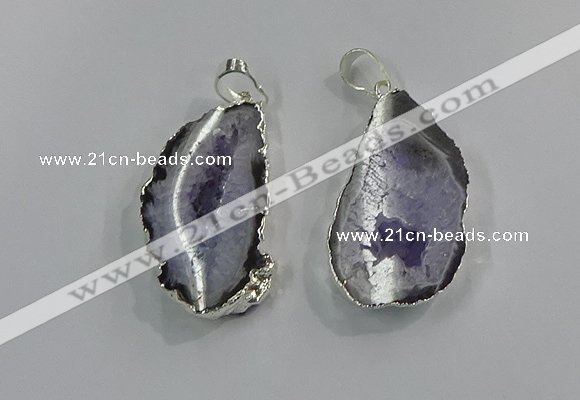 NGP3101 25*40mm - 30*50mm freeform druzy agate gemstone pendants