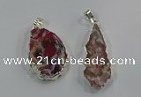 NGP3102 25*40mm - 30*50mm freeform druzy agate gemstone pendants