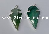 NGP3131 24*50mm - 26*55mm arrowhead agate gemstone pendants