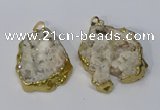 NGP3135 25*35mm - 40*50mm freeform plated druzy agate pendants
