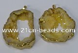 NGP3136 25*35mm - 40*50mm freeform plated druzy agate pendants