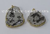 NGP3145 25*35mm - 40*50mm freeform plated druzy agate pendants