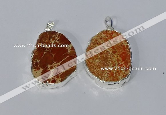 NGP3150 25*35mm - 35*45mm freeform sea sediment jasper pendants