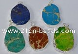 NGP3156 25*35mm - 35*45mm freeform sea sediment jasper pendants