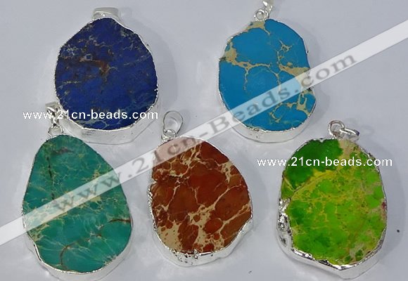 NGP3156 25*35mm - 35*45mm freeform sea sediment jasper pendants