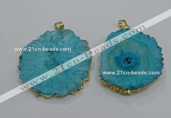 NGP3199 35*40mm - 45*50mm freeform druzy agate pendants