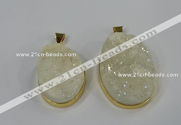 NGP3210 30*40mm - 35*45mm freeform druzy agate pendants