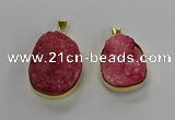 NGP3213 30*40mm - 35*45mm freeform druzy agate pendants