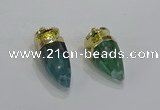 NGP3251 15*30mm - 18*35mm faceted bullet fluorite pendants