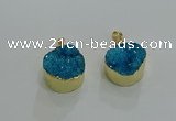 NGP3258 20mm - 22mm coin druzy agate pendants wholesale