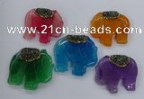 NGP3267 40*48mm - 45*50mm elephant agate gemstone pendants