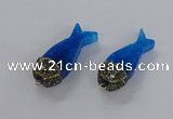 NGP3276 16*52mm - 18*56mm fish-shaped agate gemstone pendants