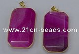 NGP3282 35*60mm octagonal agate gemstone pendants wholesale