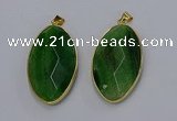 NGP3289 33*55mm faceted marquise agate gemstone pendants wholesale