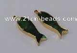 NGP3316 16*50mm - 18*52mm fish-shaped agate gemstone pendants