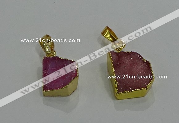 NGP3324 8*12mm - 15*20mm freeform druzy agate gemstone pendants