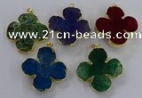 NGP3340 43*45mm - 45*47mm flower agate gemstone pendants