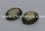 NGP3342 35*45mm oval druzy agate gemstone pendants wholesale