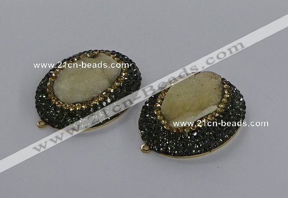 NGP3342 35*45mm oval druzy agate gemstone pendants wholesale