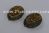 NGP3346 35*45mm oval druzy agate gemstone pendants wholesale