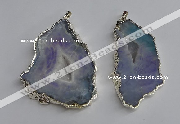 NGP3365 40*45mm - 45*60mm freeform druzy agate pendants