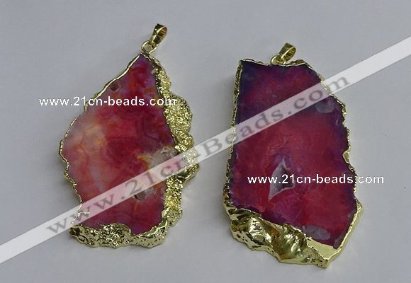 NGP3397 40*45mm - 45*60mm freeform druzy agate pendants