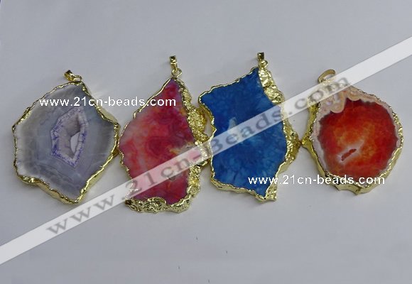 NGP3401 40*45mm - 45*60mm freeform druzy agate pendants