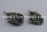 NGP3403 25*30mm - 30*35mm freeform plated druzy agate pendants