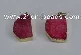 NGP3467 20*30mm - 25*35mm freeform druzy agate pendants wholesale