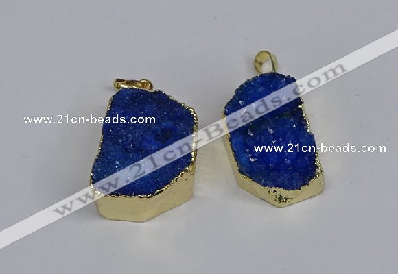 NGP3470 20*30mm - 25*35mm freeform druzy agate pendants wholesale