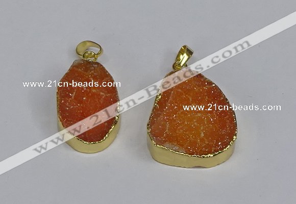 NGP3475 18*25mm - 20*30mm freeform druzy agate gemstone pendants