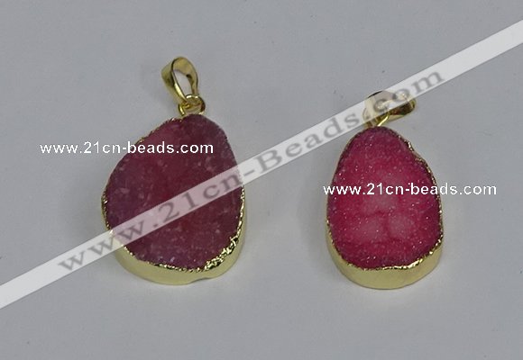 NGP3477 18*25mm - 20*30mm freeform druzy agate gemstone pendants