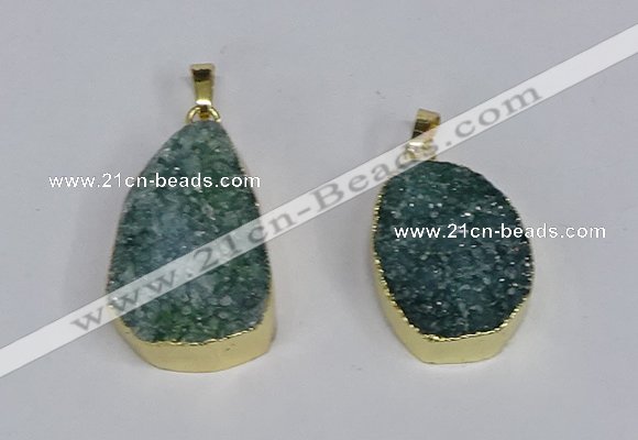 NGP3479 18*25mm - 20*30mm freeform druzy agate gemstone pendants