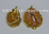 NGP3483 40*50mm - 50*65mm freeform druzy agate gemstone pendants