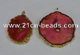 NGP3485 40*50mm - 50*65mm freeform druzy agate gemstone pendants
