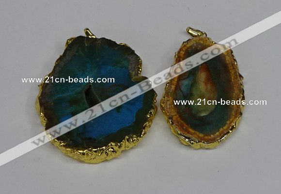 NGP3486 40*50mm - 50*65mm freeform druzy agate gemstone pendants