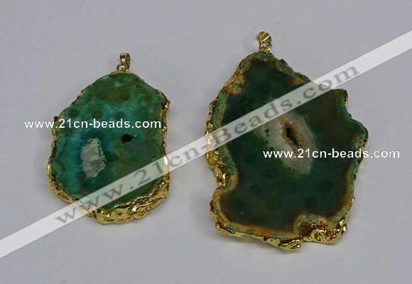 NGP3487 40*50mm - 50*65mm freeform druzy agate gemstone pendants