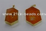 NGP3494 25*40mm - 30*45mm hexagon druzy agate pendants