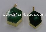 NGP3498 25*40mm - 30*45mm hexagon druzy agate pendants