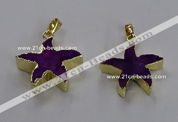 NGP3511 24*25mm starfish fossil coral pendants wholesale