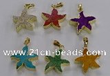 NGP3517 24*25mm starfish fossil coral pendants wholesale