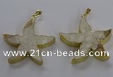 NGP3520 48*50mm starfish fossil coral pendants wholesale