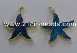 NGP3524 48*50mm starfish fossil coral pendants wholesale